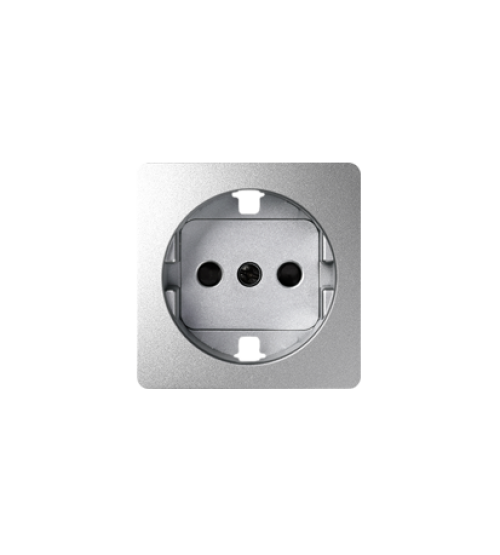 Kryt jednoduchej zásuvky s uzemnením typu Schuko hliník