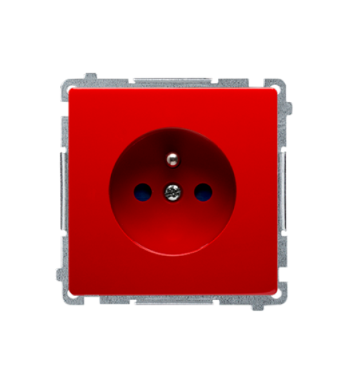 Jedno zásuvka s uzemnením s clonkami červený 16A