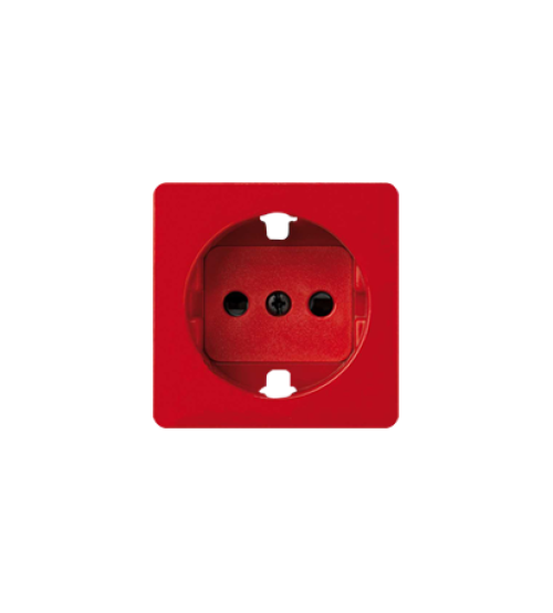 Kryt jednoduchej zásuvky s uzemnením typu Schuko červený