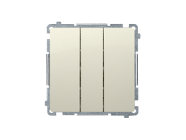 Trojitý spínač, radenie č. 3x1 (prístroj s krytom) 10AX 250V, pružinové svorky, béžový