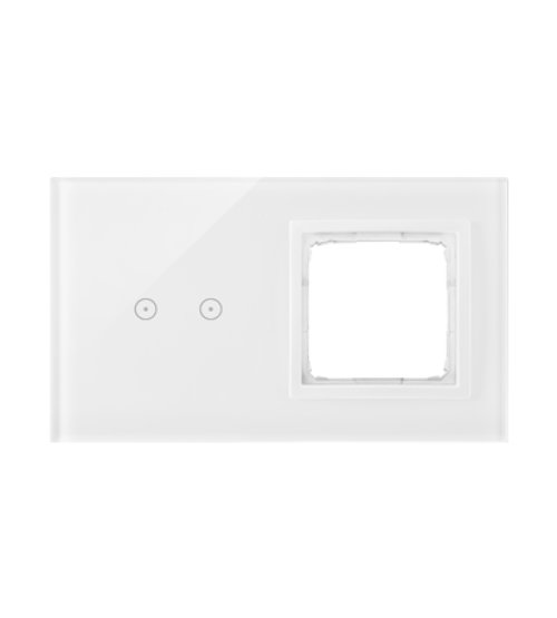 Dotykový panel 2 moduly 2 horizontálne dotykové polia, otvor pre príslušenstvo Simon 54, perlová/biela