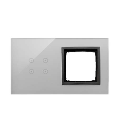 Dotykový panel 2 moduly 4 dotykové polia, otvor pre príslušenstvo Simon 54, Búrková/antracit