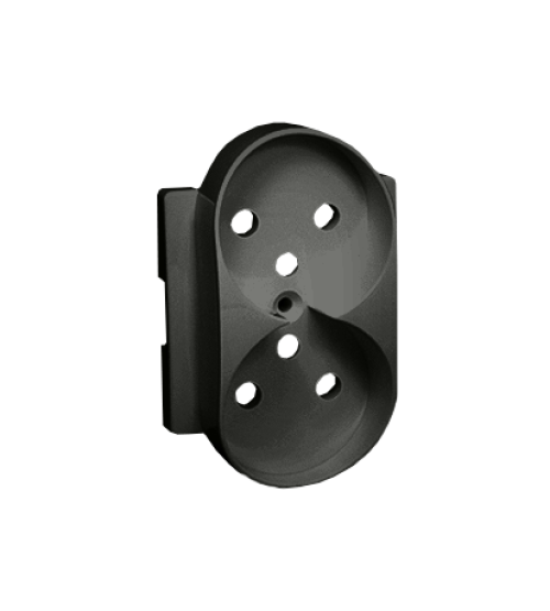 Kryt dvojitej zásuvky s uzemnením grafit