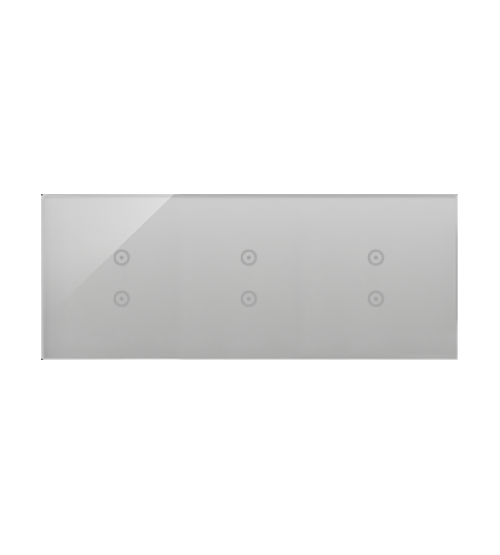 Dotykový panel 3 moduly 2 vertikálne dotykové polia, 2 vertikálne dotykové polia, 2 vertikálne dotykové polia, búrková/striebro