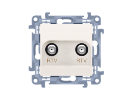 Anténná zásuvka RTV-RTV konečné / zakončené krémová