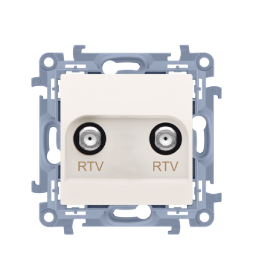 Anténná zásuvka RTV-RTV konečné / zakončené krémová