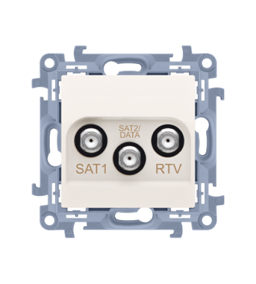 Anténna zásuvka SAT-SAT-RTV dvojitá satelitná tlm.:1dB krémová