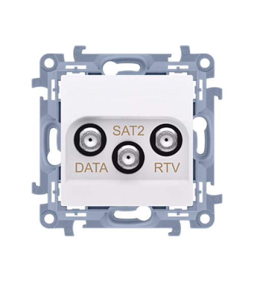Anténna zásuvka RTV-DATA-SAT tlm.:1,5dB biela