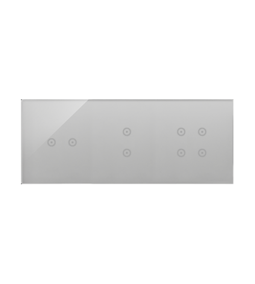 Dotykový panel 3 moduly 2 horizontálne dotykové polia, 2 vertikálne dotykové polia, 4 dotykové polia, búrková/striebro
