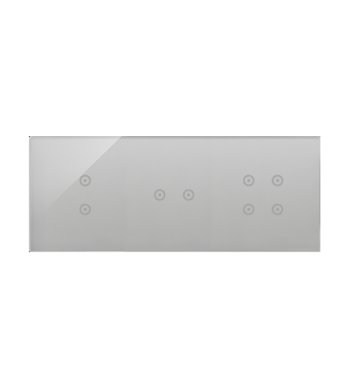 Dotykový panel 3 moduly 2 vertikálne dotykové polia, 2 horizontálne dotykové polia, 4 dotykové polia, búrková/striebro